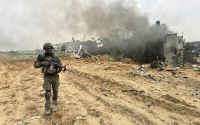 The author conducting operations inside Gaza.