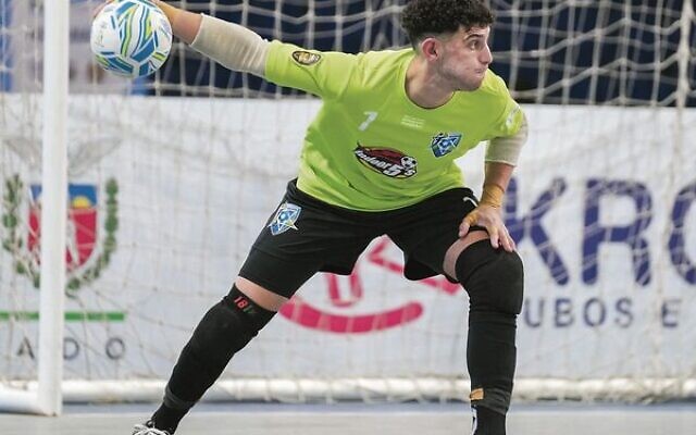 Noah Feilich in action for Hakoah's open men's team last year. 
Photo: CBFS Futsal