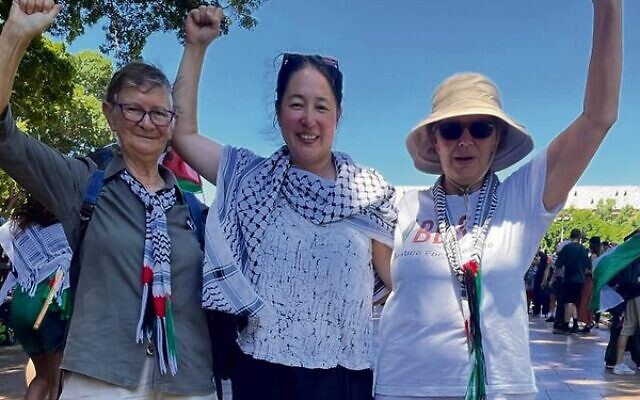Jenny Leong (middle) at a pro-Palestine march. Photo: Facebook