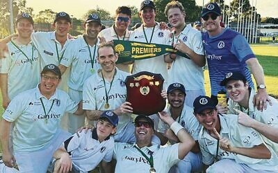 The MACC man's thirds team celebrate their premiership win. Jeremy Hoppe is pictured at the front, and team captain Zak Pollak is third from the left in the back row. Photo: Supplied