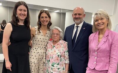 At the launch, from left: Naya Seelig-Schnattner; Lucie Dickens, vice-president AFTV; Esther Wise; the French ambassador to Australia, Pierre-André Imbert; and honorary consul of France, Myriam Boisbouvier-Wylie.