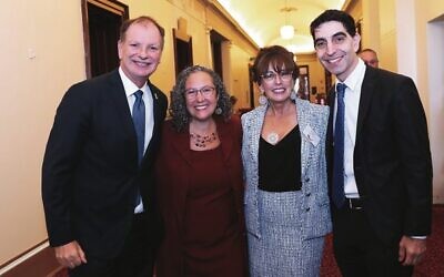 From left, David Southwick, Rabbi Allison Conyer, Maureen Barten and Paul Hamer. Photo: Peter Haskin