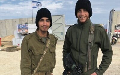 IDF soldiers at Sufa Military outpost proudly wearing beanies knitted in Australia.