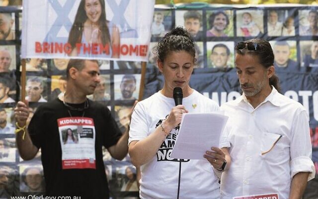 Michal Keshet spoke at the rally. Photo: Ofer Levy