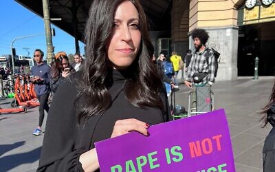 Sexual abuse survivor Nicole Myer spoke at the rally.