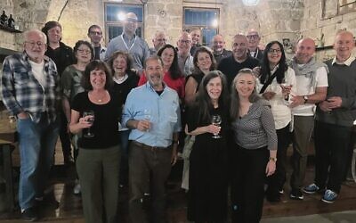 The UPJ group with World Union for Progressive Judaism representatives at Hamam Al Pasha restaurant in Haifa.
