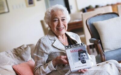 Michele Huppert in 2021 with her memoir of her mother Ruth. Photo: Peter Haskin