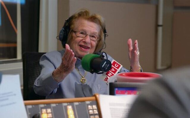 Dr Ruth Westheimer on the airwaves, giving advice on sex-related topics.