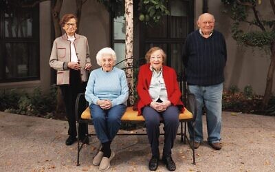 Emmy Monash centenarians. From left: Lotti Eisinger-Philipp, Terry Ungar, Goola Lewis, Zac Davidson.