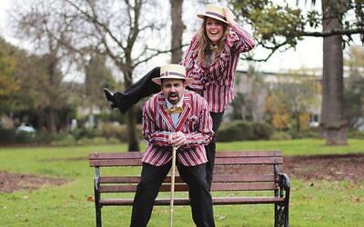 Comedians Jeremy Moses and Emilie Biggar.