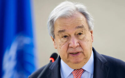 UN Secretary-General Antonio Guterres. Photo: Fabrice Coffrini / AFP via TOI