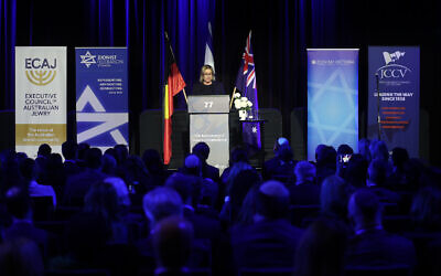Victorian Premier Jacinta Allan at at a Yom Haatzmaut Reception in Melbourne on May 27 2025. Photo: Peter Haskin.