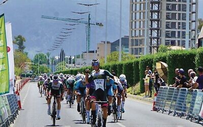 Brayden Bloch winning the U23 men's criterium race in Murcia, Spain.