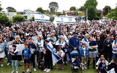 An Australian  Jewish community rally for the release of the hostages.