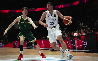 Israel's Yaron Goldman in action against Australia on July 5 in the 2025 FIBA U19 Men's World Cup. Photo: FIBA