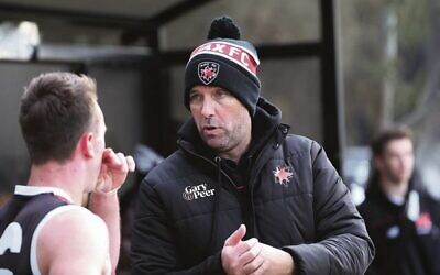 AJAX Seniors coach Lachie Buszard at Gary Smorgon Oval. Photo: Peter Haskin
