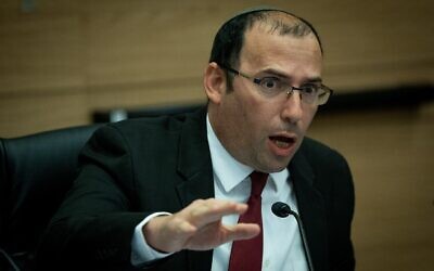 Israeli government politician Simcha Rothman, who has been banned from entering Australia. Photo: Times of Israel.