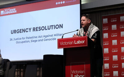 A debate on an anti-Israel motion at the Victorian Labor State Conference earlier this month. Photo: AAP Image/Con Chronis.
