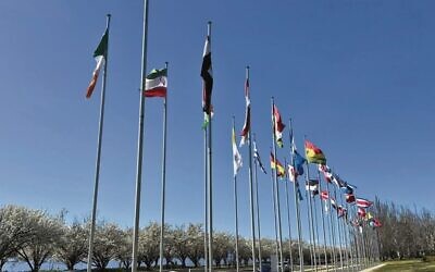 The Israeli flag went missing in Canberra, but it has since been reinstalled.