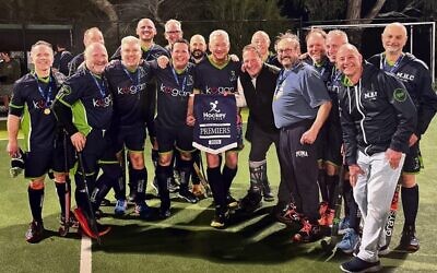 Over-45 men's C East 2025 champions, Maccabi Hockey Club.