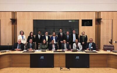 Eli Sharabi (front, centre) with representatives of the Parliamentary Friends of Israel. Photo: Embassy of Israel