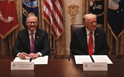 Prime Minister Anthony Albanese and US President Donald Trump at the White House. 
Photo: AAP Image/Lukas Coch