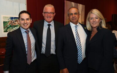 From left: JBD president David Ossip, NSW Police Commissioner Mal Lanyon, Israeli Ambassador Amir Maimon, NSW Police Minister Yasmin Catley. Photo: Nadine Saacks