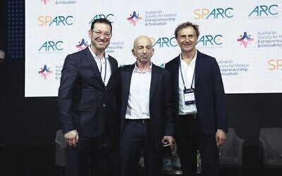 From left: Australian Friends of Sheba CEO Idan Goldberger, Sheba Impact CEO Avner Halperin and Dr Brandon Carp.