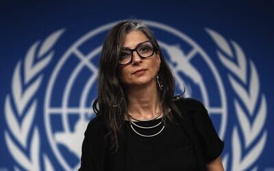 UN Special Rapporteur Francesca Albanese's allegations of genocide against Israel went unchallenged by the ABC. Photo: Fabrice Cofrini/AFP