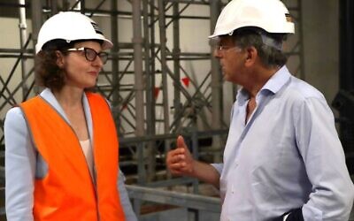 Allegra Spender with Sydney Jewish Museum president Greg Shand.