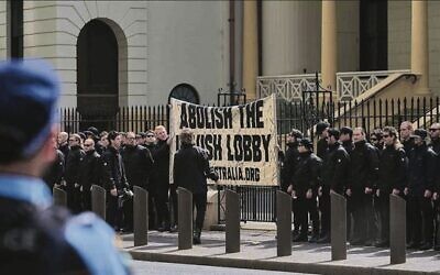 Neo-Nazis protest outside the NSW Parliament. Photo: X