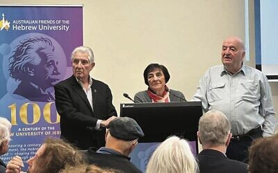 From left: Robert Schneider, Suzanne Rutland, Konrad Kwiet.