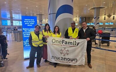 OneFamily delegates at Ben Gurion Airport on their way to Sydney. Photo: Facebook