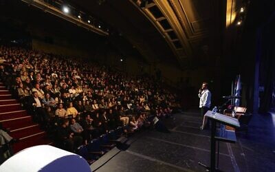 Omer Shemtov speaking at the UIA Young Leadership event in Melbourne.