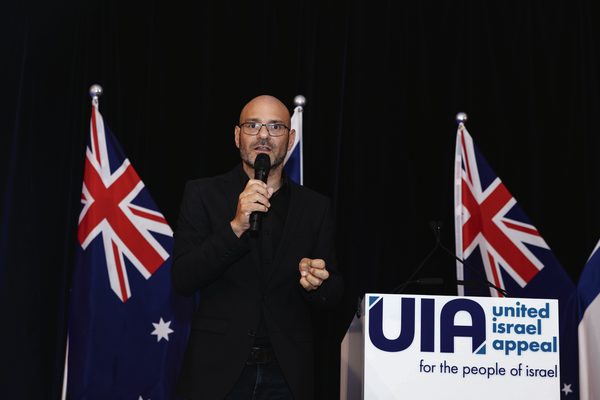 Ohad Hemo speaking at the UIA NSW AGM and 2026 campaign launch at Central Synagogue on November 12. Photo: Giselle Haber Ohad Hemo speaking at the UIA NSW AGM and 2026 campaign launch at Central Synagogue on November 12. Photo: Giselle Haber