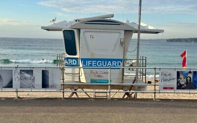 The graffiti at Bondi Beach. Photo: Arsen Ostrovsky/Facebook