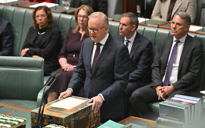 Prime Minister Anthony Albanese speaks on the condolence motion during a federal parliament sitting following the Bondi terror attack at Parliament House in Canberra, Monday, January 19, 2026. Photo: AAP Image/Mick Tsikas)