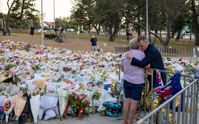Federal Member for Goldstein Tim Wilson visiting Bondi Vigil on December 18 2025.