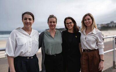Sheba Medical Centre trauma specialists Jana Porat, Shani Or-Noy, Tamar Silber and Naama de la Fontaine are in Sydney to support the community. Photo: Loretta Godfrey