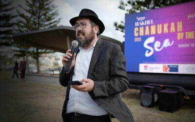 Rabbi Eli Schlanger at the Chanukah by the Sea event in 2022. Photo: Jewish News UK