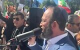 Rabbi Daniel Rabin speaking at a rally in Melbourne. Photo: Facebook.
