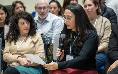 Yehudis Kluwgant speaks at the event. Photo: Meir Elipur