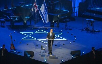 President Isaac Herzog addresses the Sydney Jewish community. Photo: Israeli Embassy/Facebook