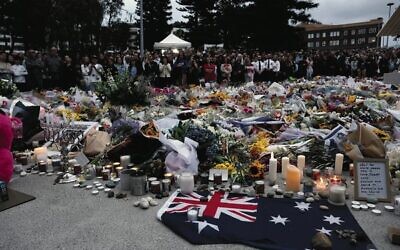 The memorial outside Bondi Pavilion  Photo: Nadine Saacks