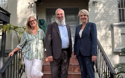 From left: Jewish House head of clinical services Rosana Coelho, CEO Rabbi Mendel Kastel, and Social Services Minister Tanya Plibersek. Photo: Supplied