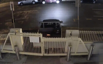 Security footage of the ramming attack.