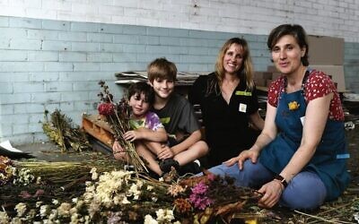 Shannon Biederman and her sons, Remy and Asher, with Nina Sanadze. Photo: SAVVA