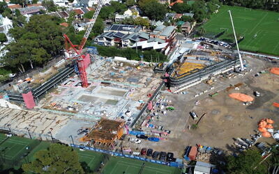 An aerial view showing the progress of construction at Hakoah White City. Photo: Supplied