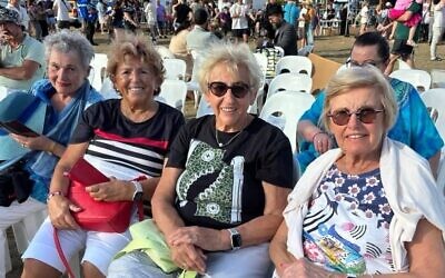Marika (right) and her friends just before the shooting happened at Bondi Beach. Photo: supplied
