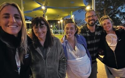 Amanda Miller (left) at Kibbutz Nir Yitzhak.
